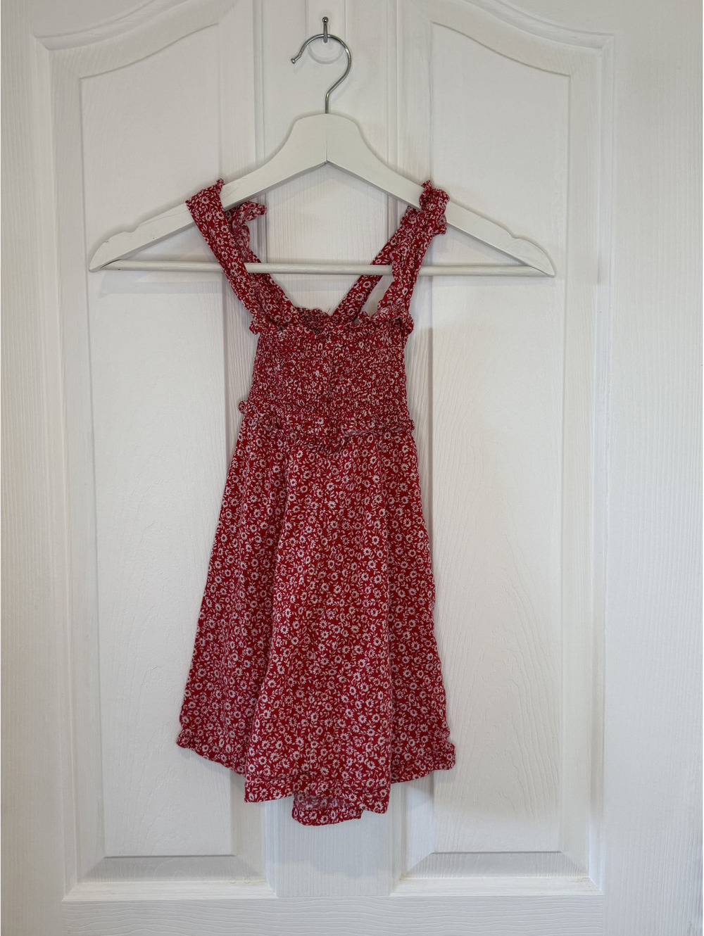 Old Navy Girls Red Floral Smocked Ruffle Dress 4T